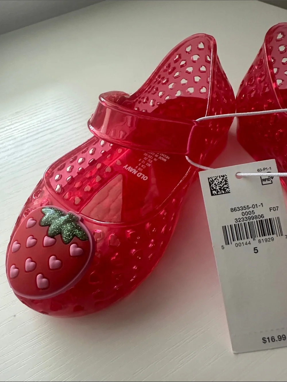 Old Navy Red-Pink Strawberry Jelly Sandals for Kids